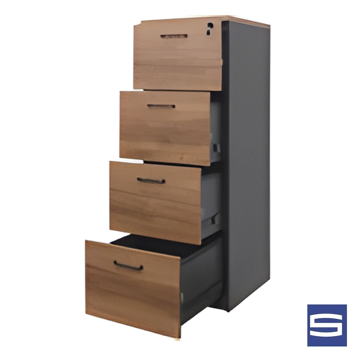 Regal Walnut Premier 4 Drawer Filing Cabinet - Image 2