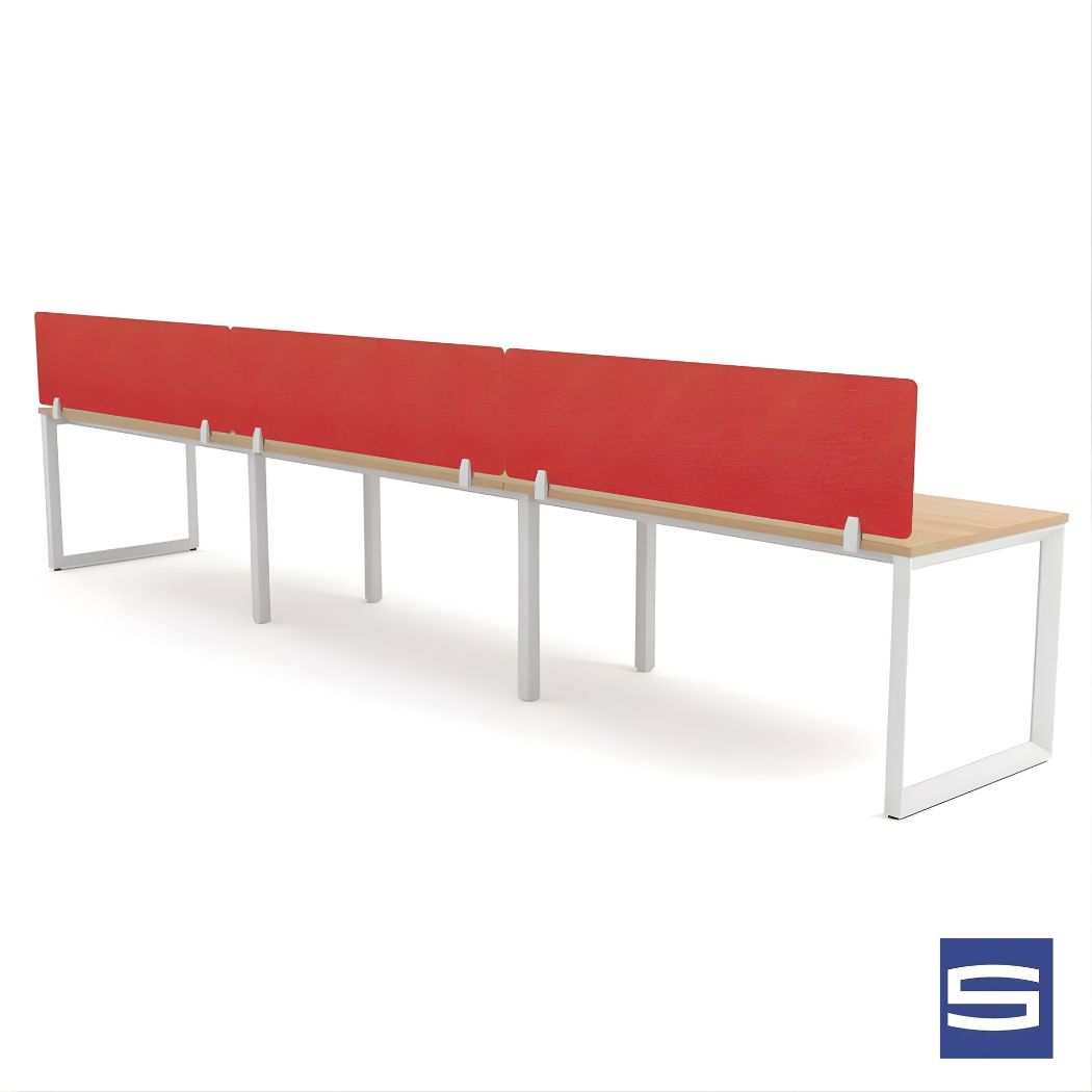 Venzo Workstation - 3-User Single-Sided Desk - Image 4