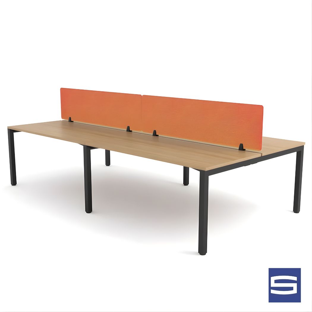 Venzo Workstation - 4-User Double-Sided Desk - Image 5