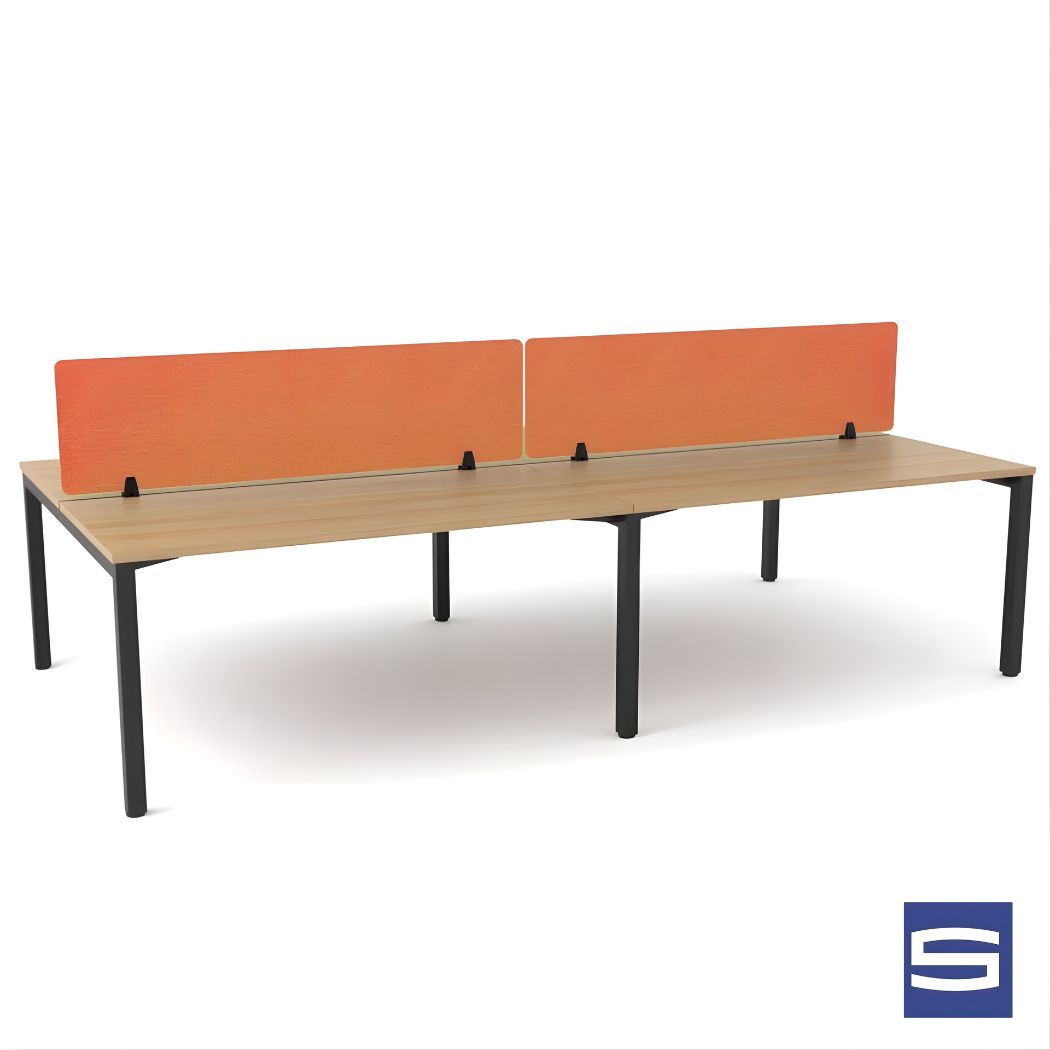 Venzo Workstation - 4-User Double-Sided Desk - Image 6