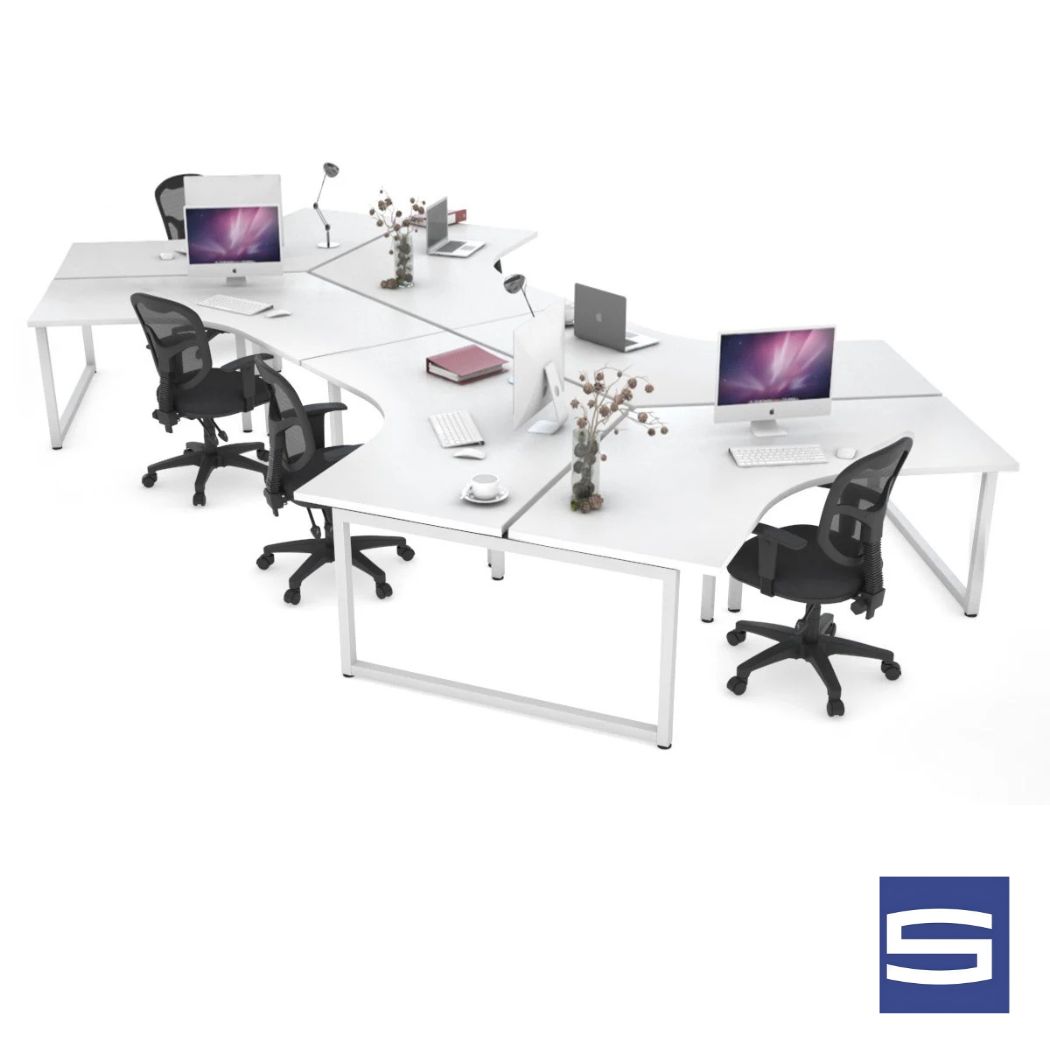 6 Person Workstation - 120 Degrees - Image 2