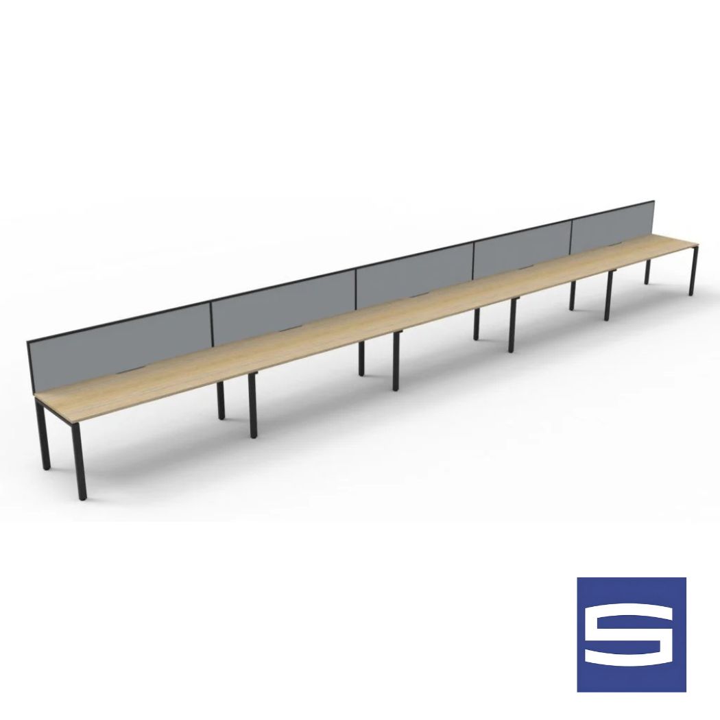 5 Person Single Sided Workstation - With Screen - Image 2