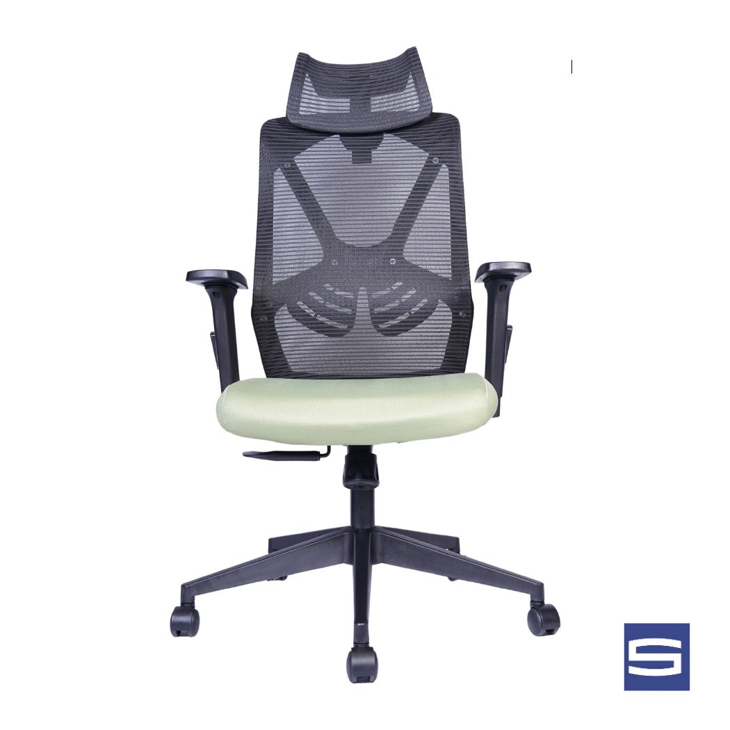 Spider High Back Chair – Black With Green - Image 2