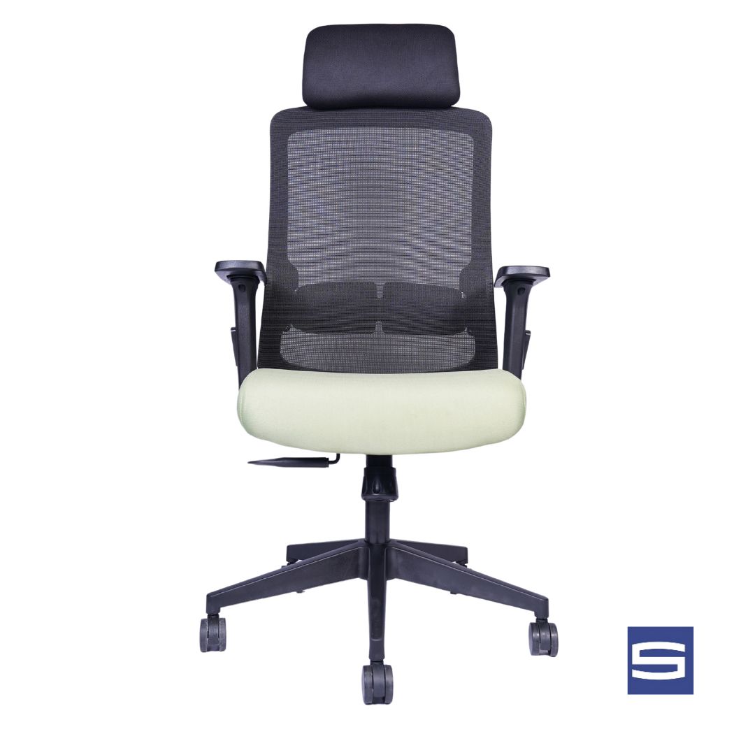 Solace High Back Chair – Black With Green - Image 3