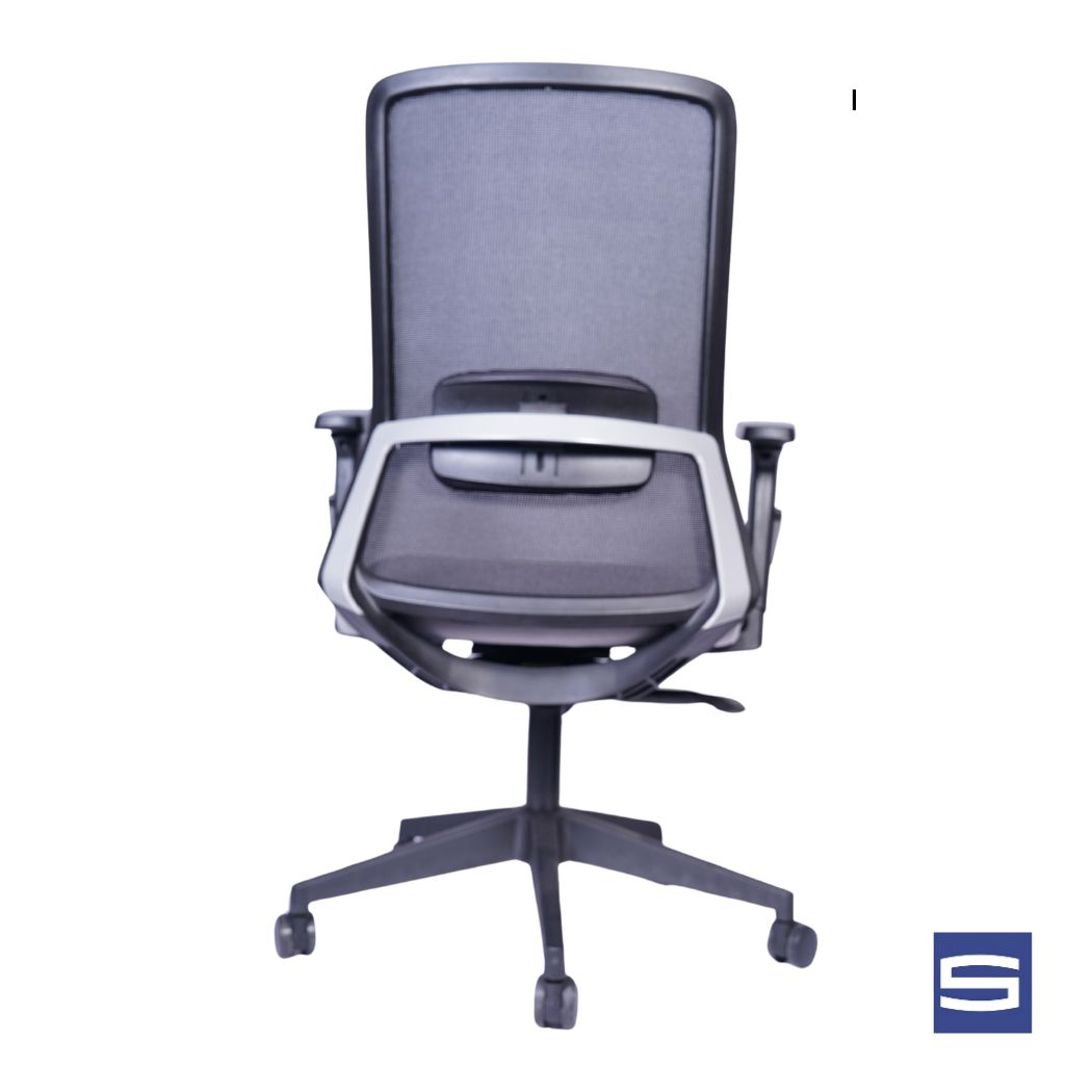 Allure Mid Back Chair - Black With Grey - Image 3