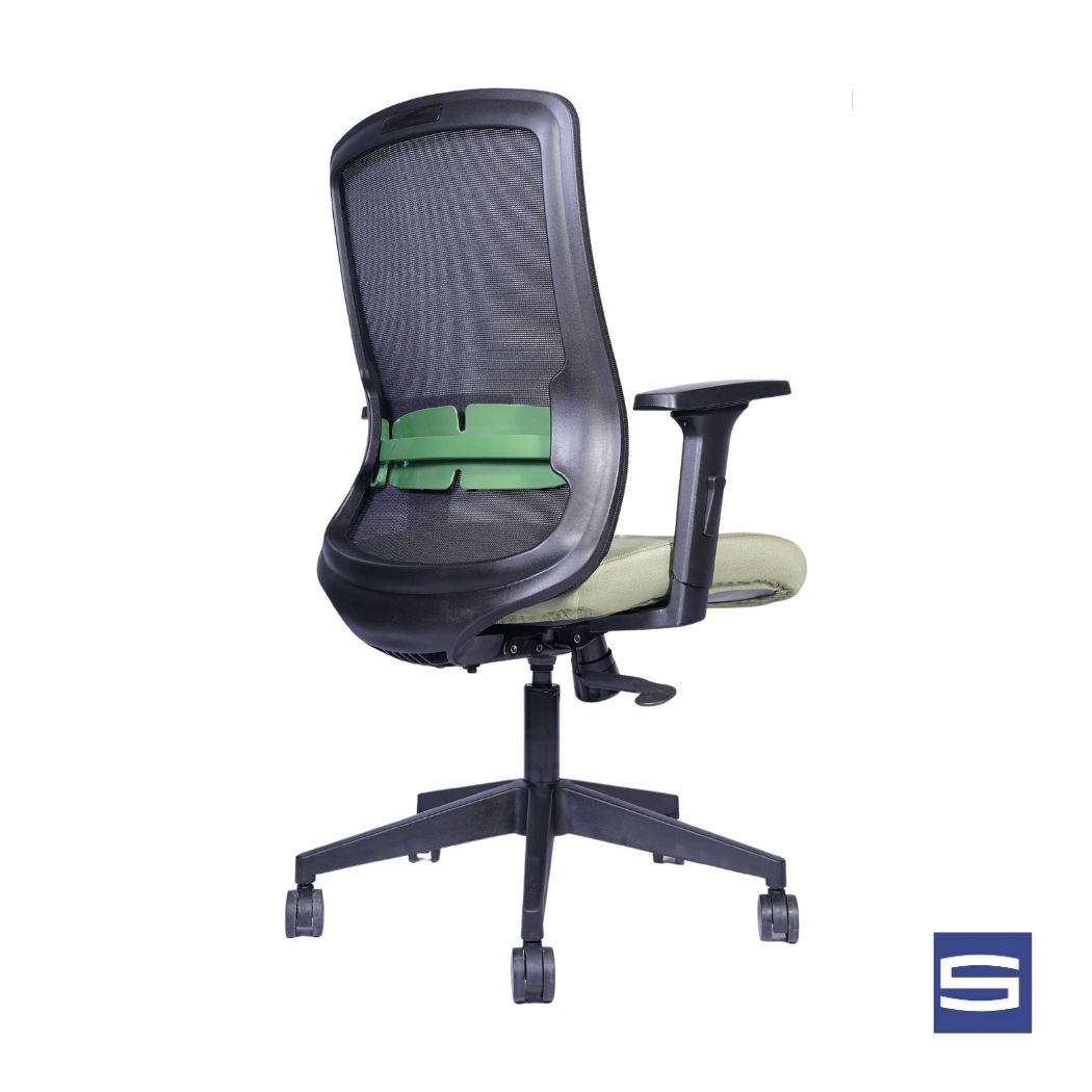 Solace Mid Back Chair – Black With Green - Image 3