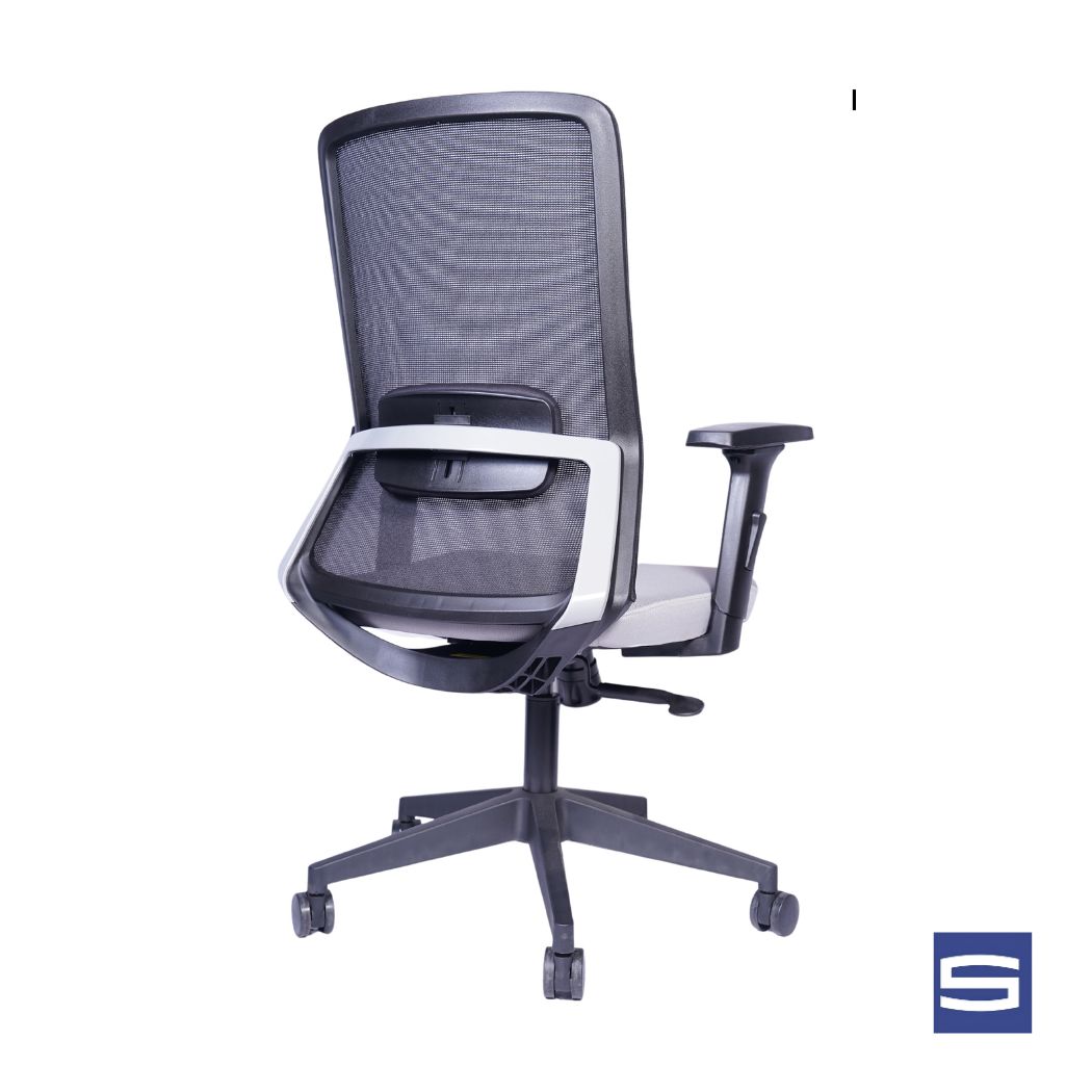 Allure Mid Back Chair - Black With Grey - Image 4