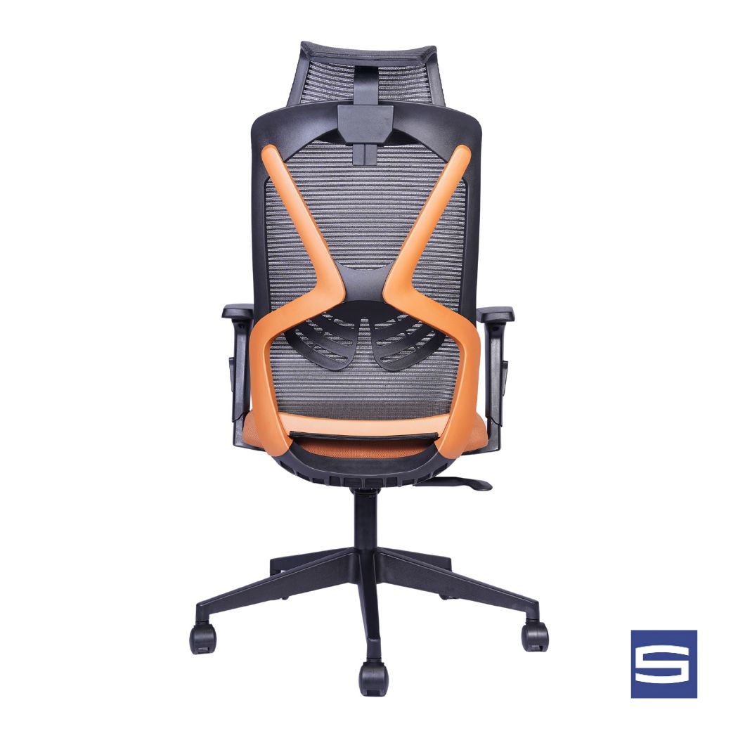 Spider High Back Chair – Black With Orange - Image 3