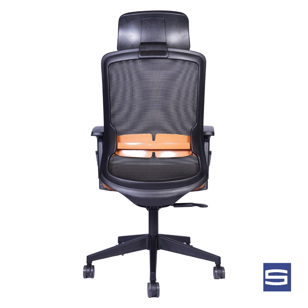 Solace High Back Chair – Black With Orange - Image 2