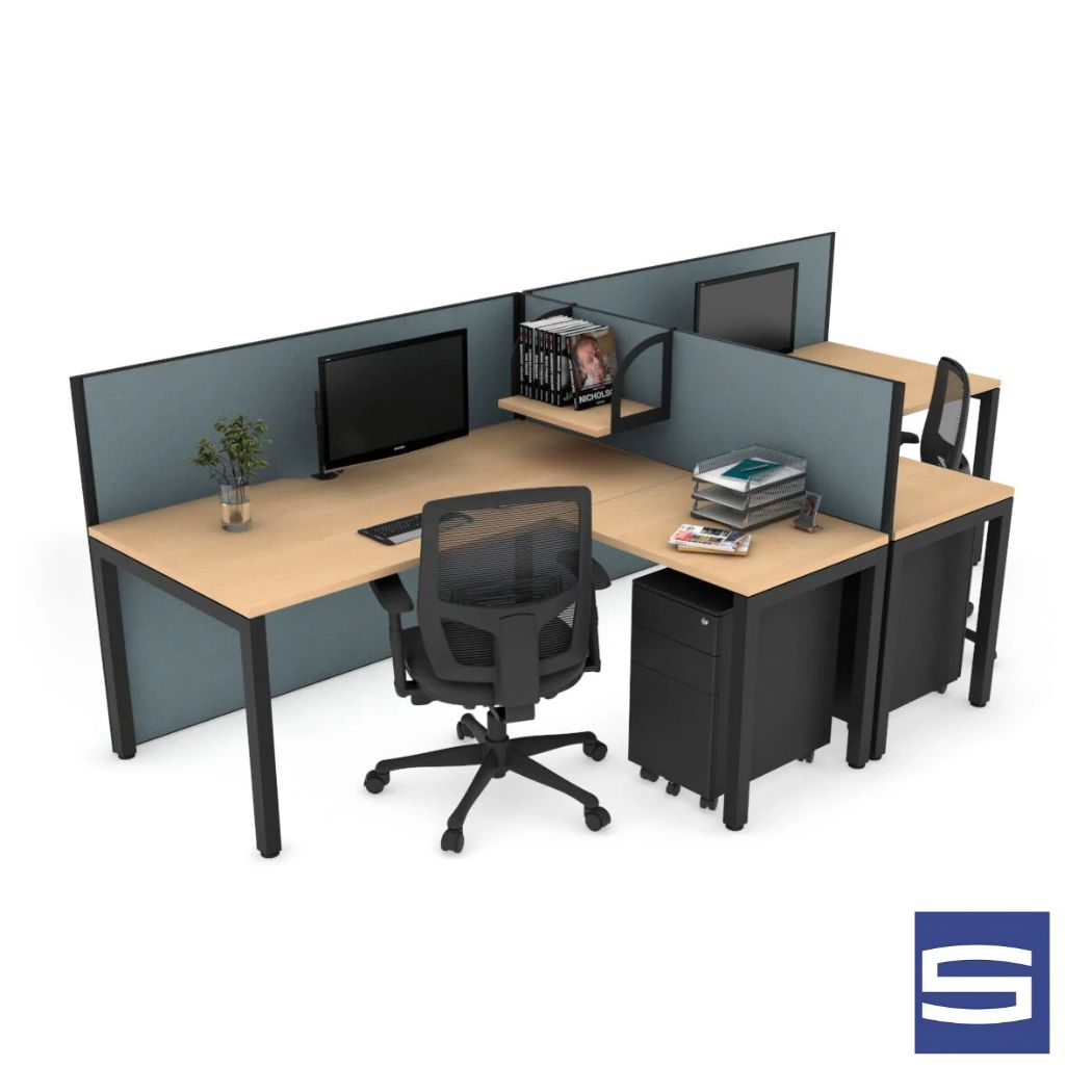 2 X Person Workstation – T shape ( with partition ) - Image 2