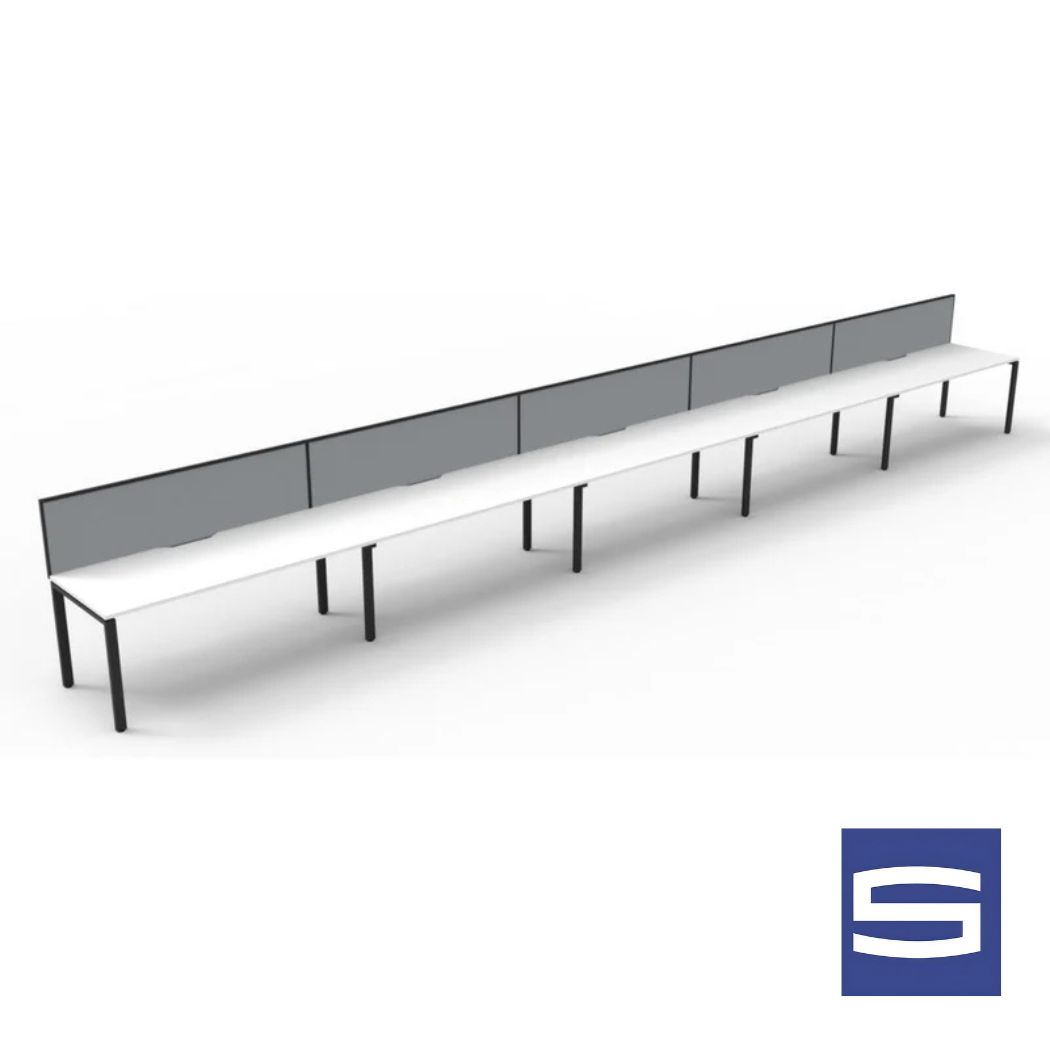 5 Person Single Sided Workstation - With Screen - Image 3