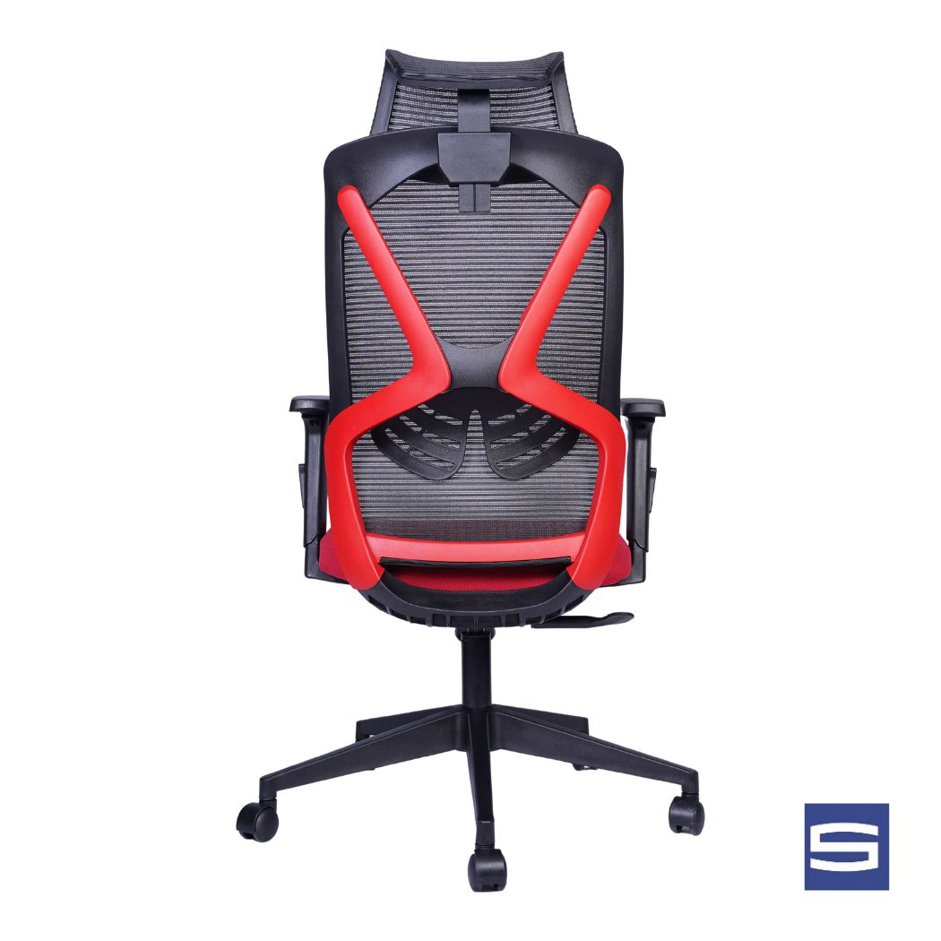 Spider High Back Chair – Black With Red - Image 2