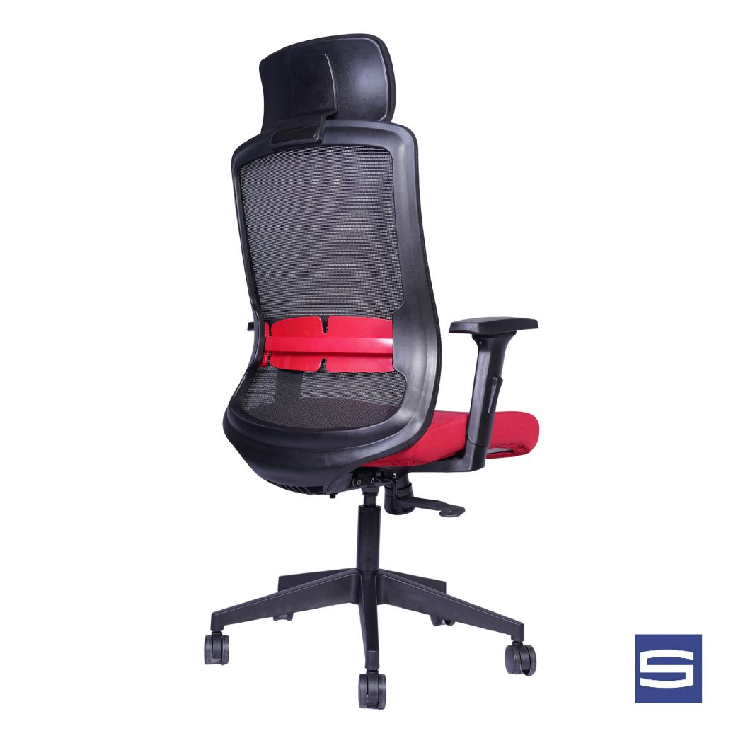 Solace High Back Chair – Black With Red - Image 3