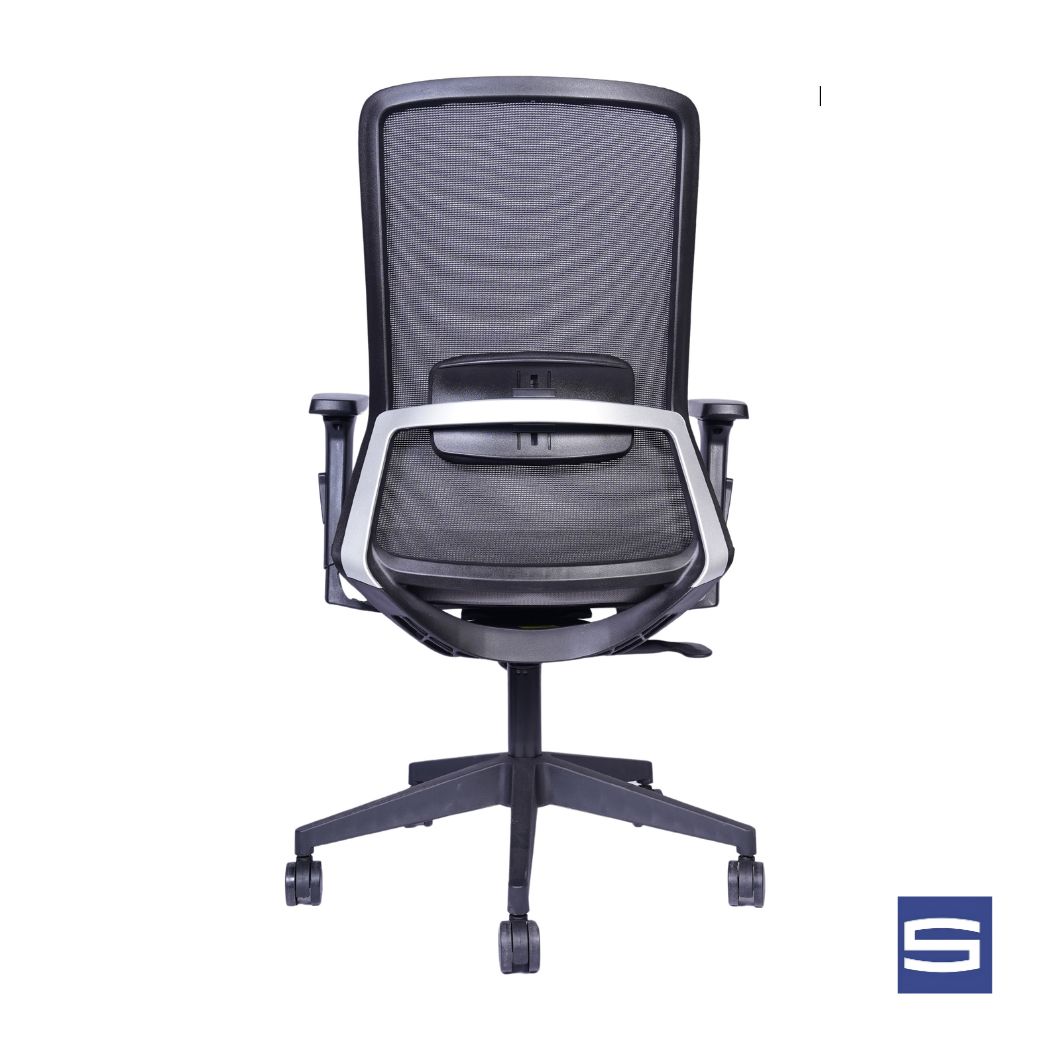 Allure Mid Back Chair - Black With Grey - Image 2