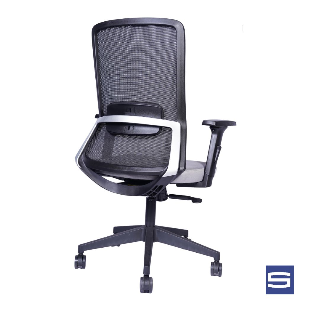 Allure Mid Back Chair - Black With Grey - Image 3