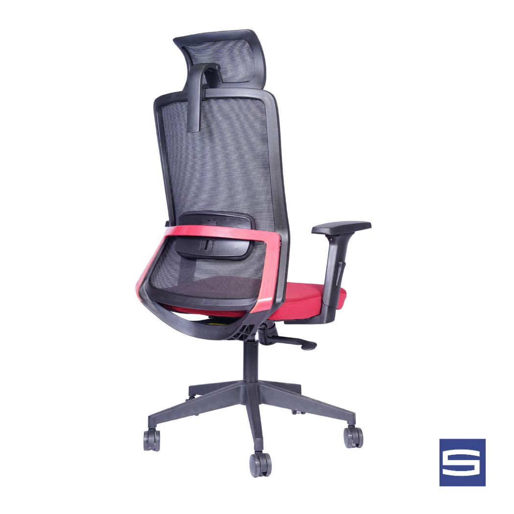 Allure High Back Chair - Black With Red - Image 2