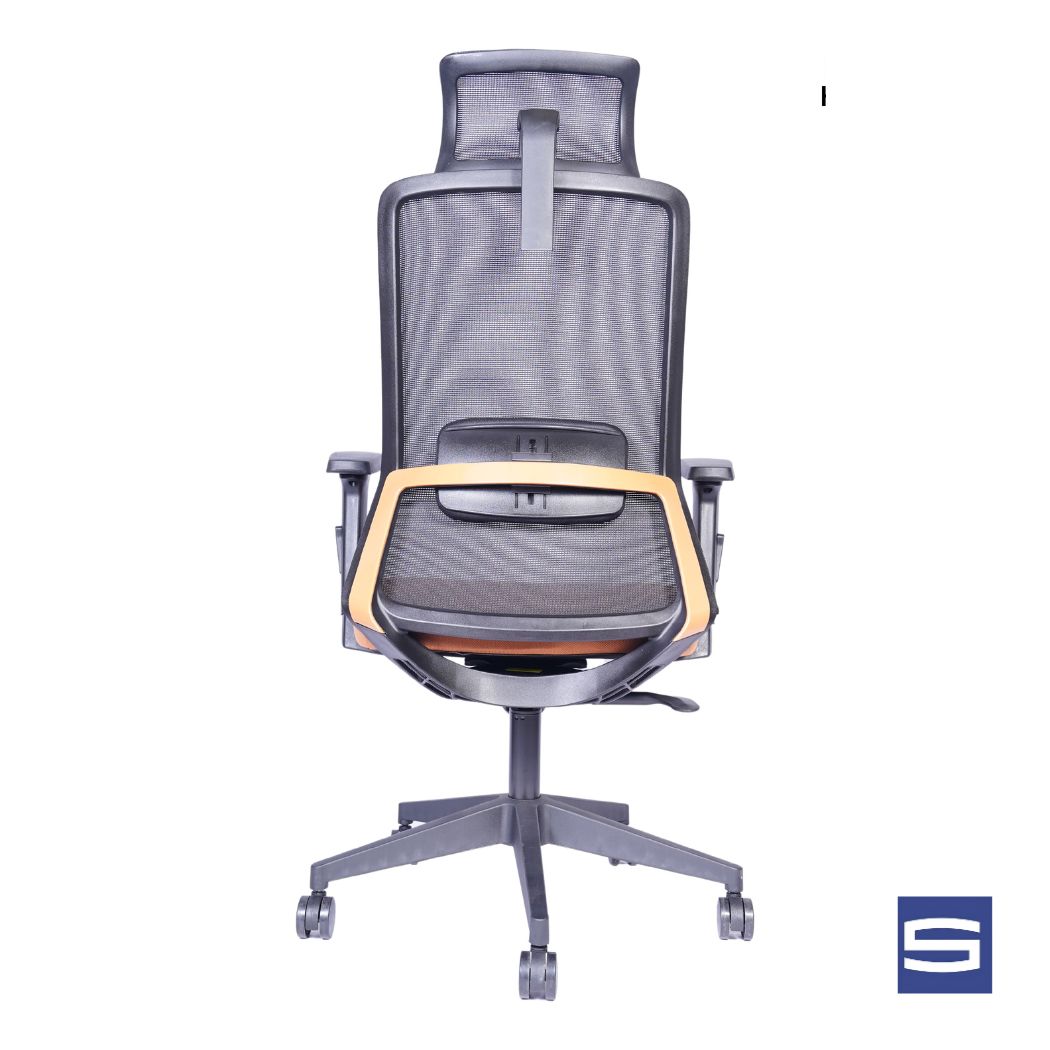 Allure High Back Chair - Black With Orange - Image 2