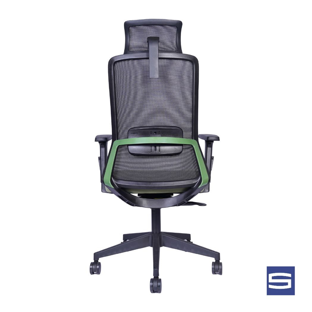 Allure High Back Chair - Black With Green - Image 2