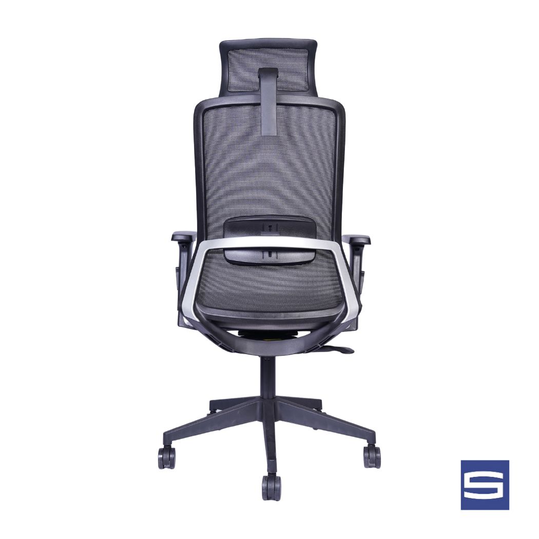 Allure High Back Chair - Black With Grey - Image 2