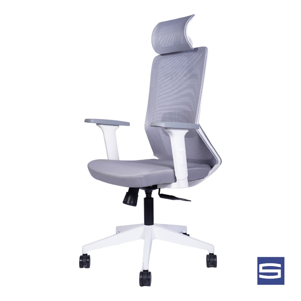 Allure High Back Chair - Grey With White - Image 2