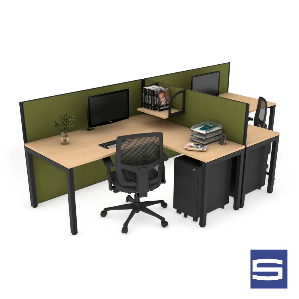 2 X Person Workstation – T shape ( with partition ) - Image 3