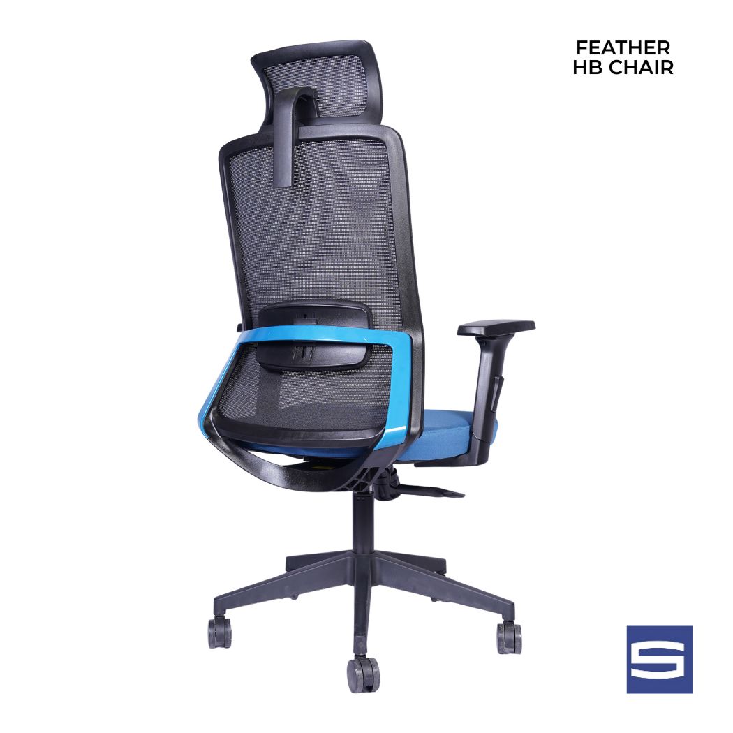 Allure High Back Chair - Black With Blue - Image 3