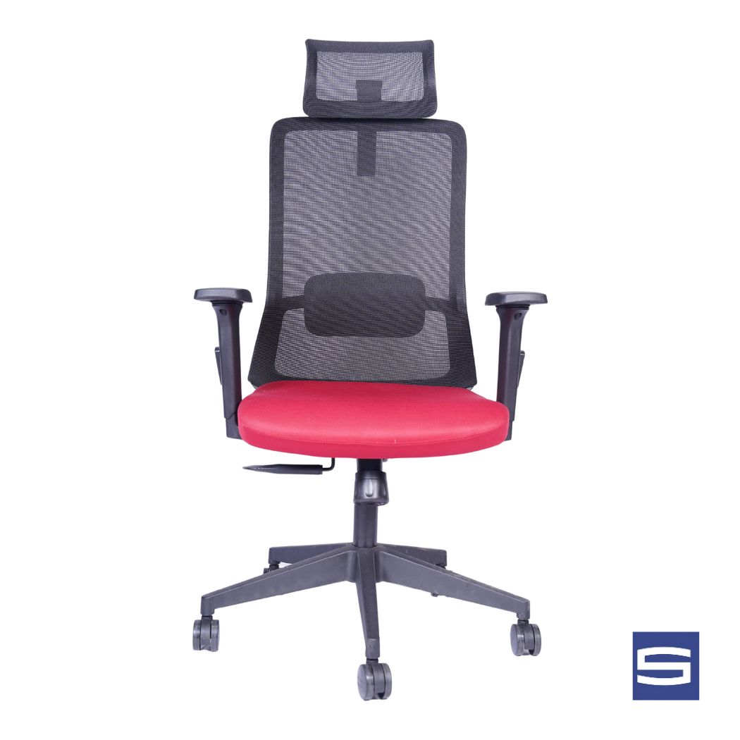 Allure High Back Chair - Black With Red - Image 3