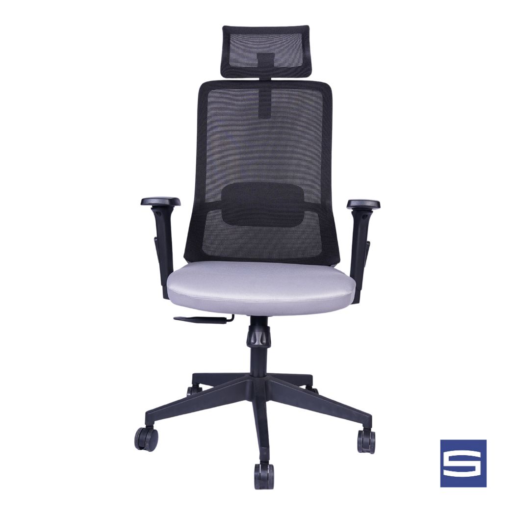 Allure High Back Chair - Black With Grey - Image 3