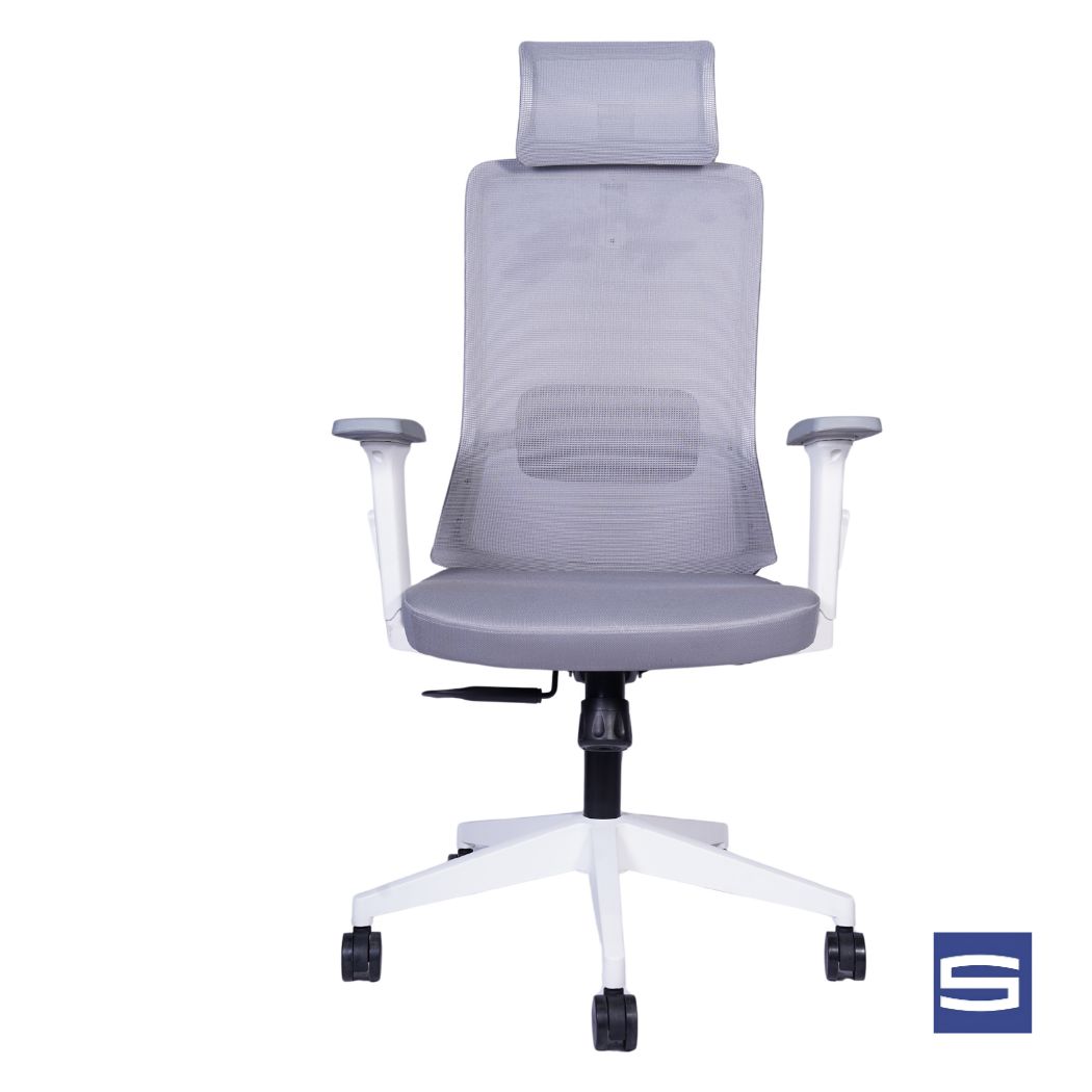 Allure High Back Chair - Grey With White - Image 3