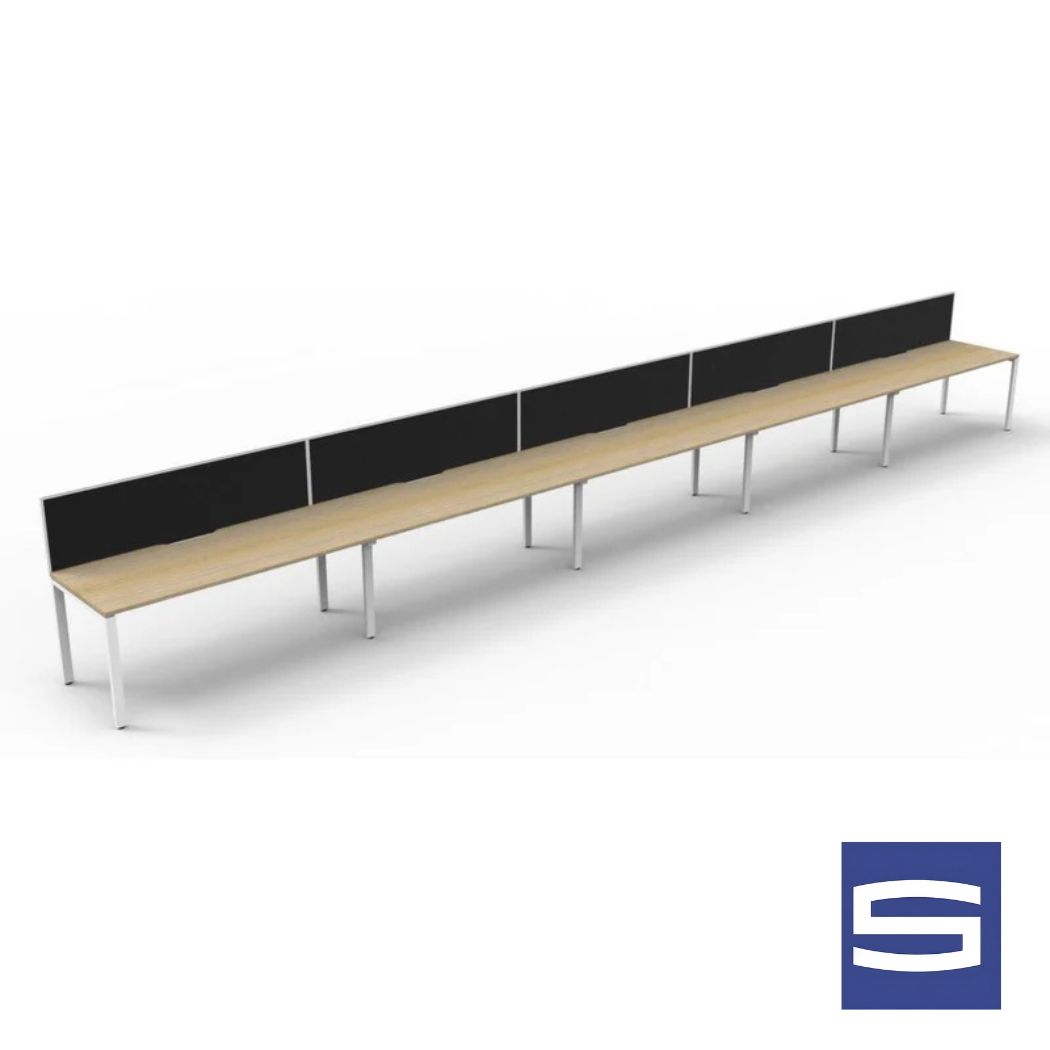 5 Person Single Sided Workstation - With Screen - Image 4