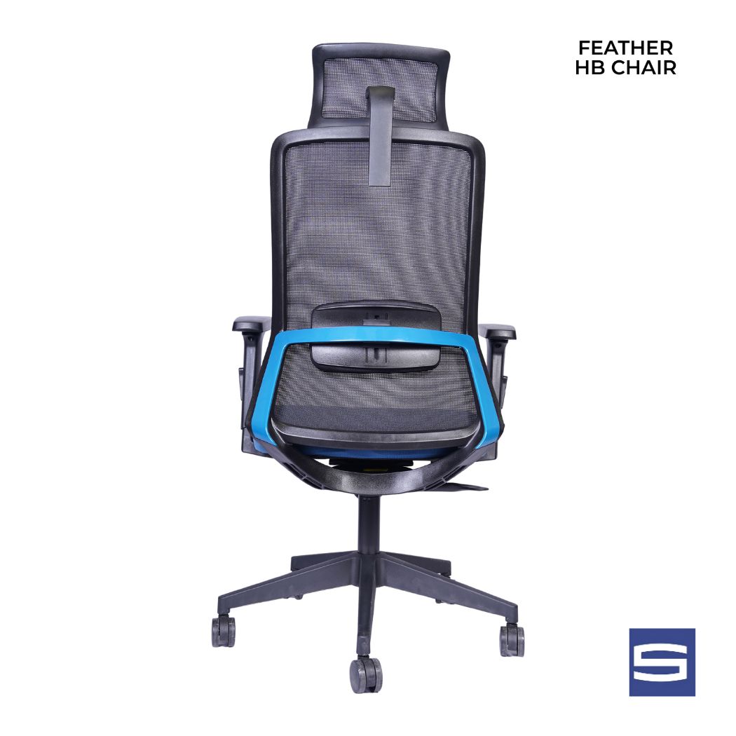 Allure High Back Chair - Black With Blue - Image 4