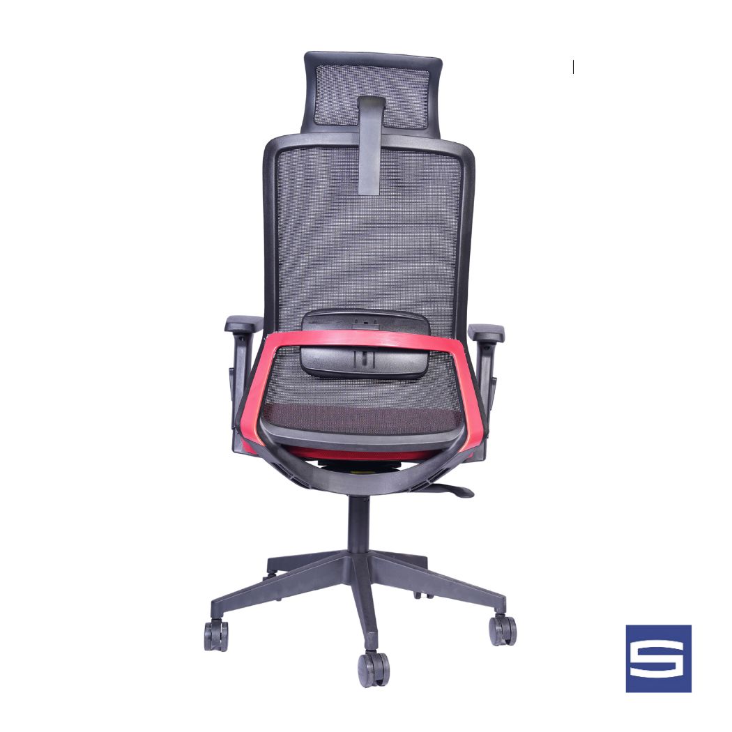 Allure High Back Chair - Black With Red - Image 4