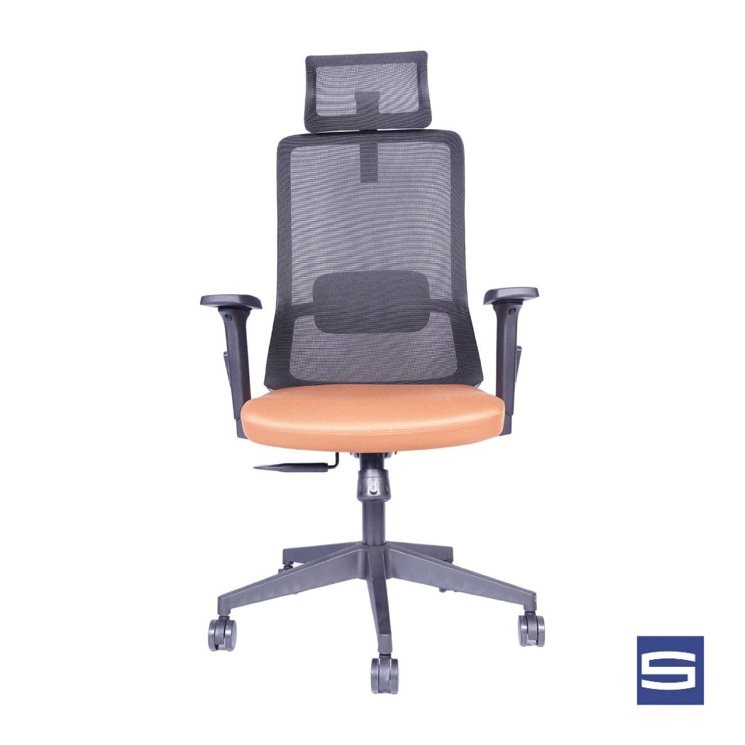 Allure High Back Chair - Black With Orange - Image 4