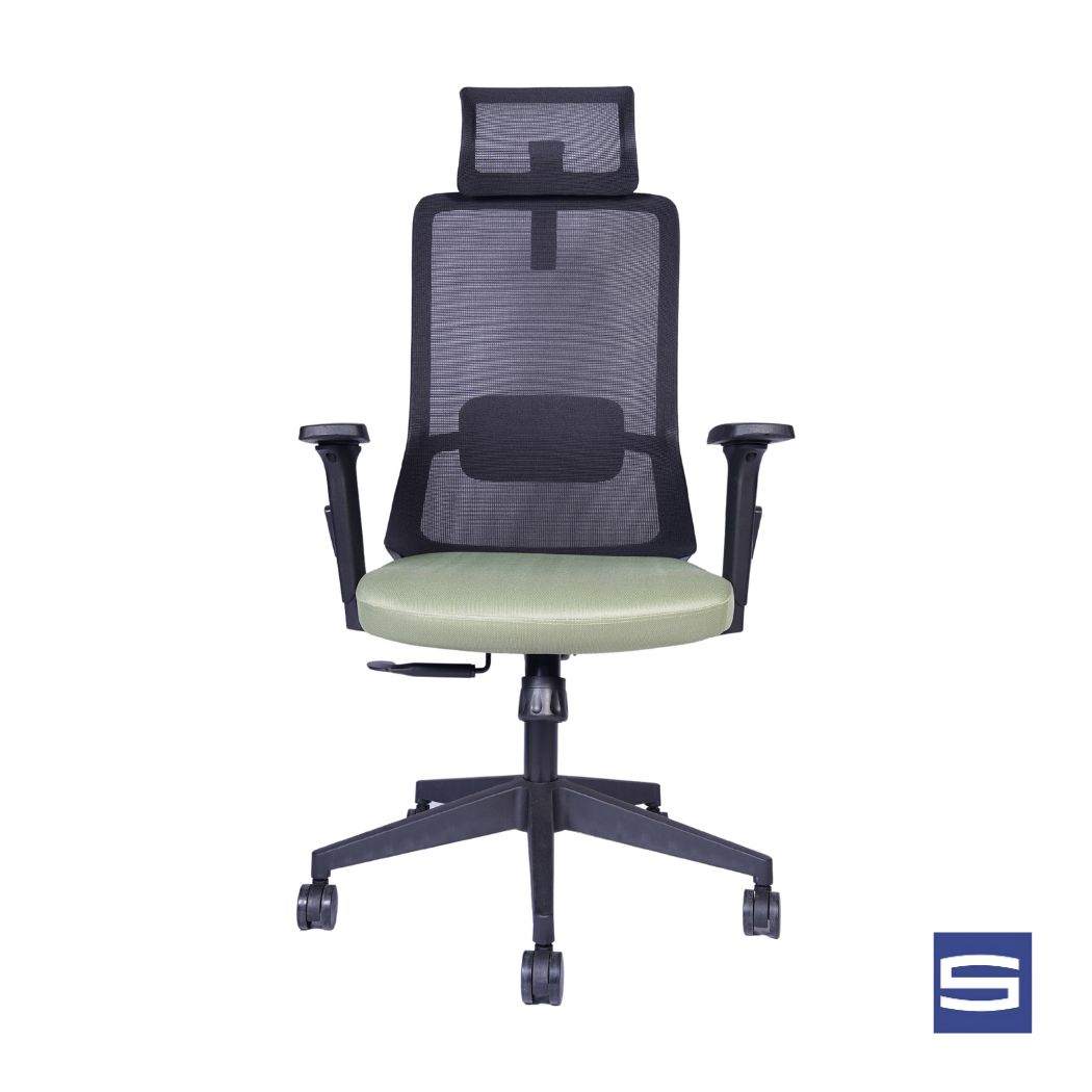 Allure High Back Chair - Black With Green - Image 4