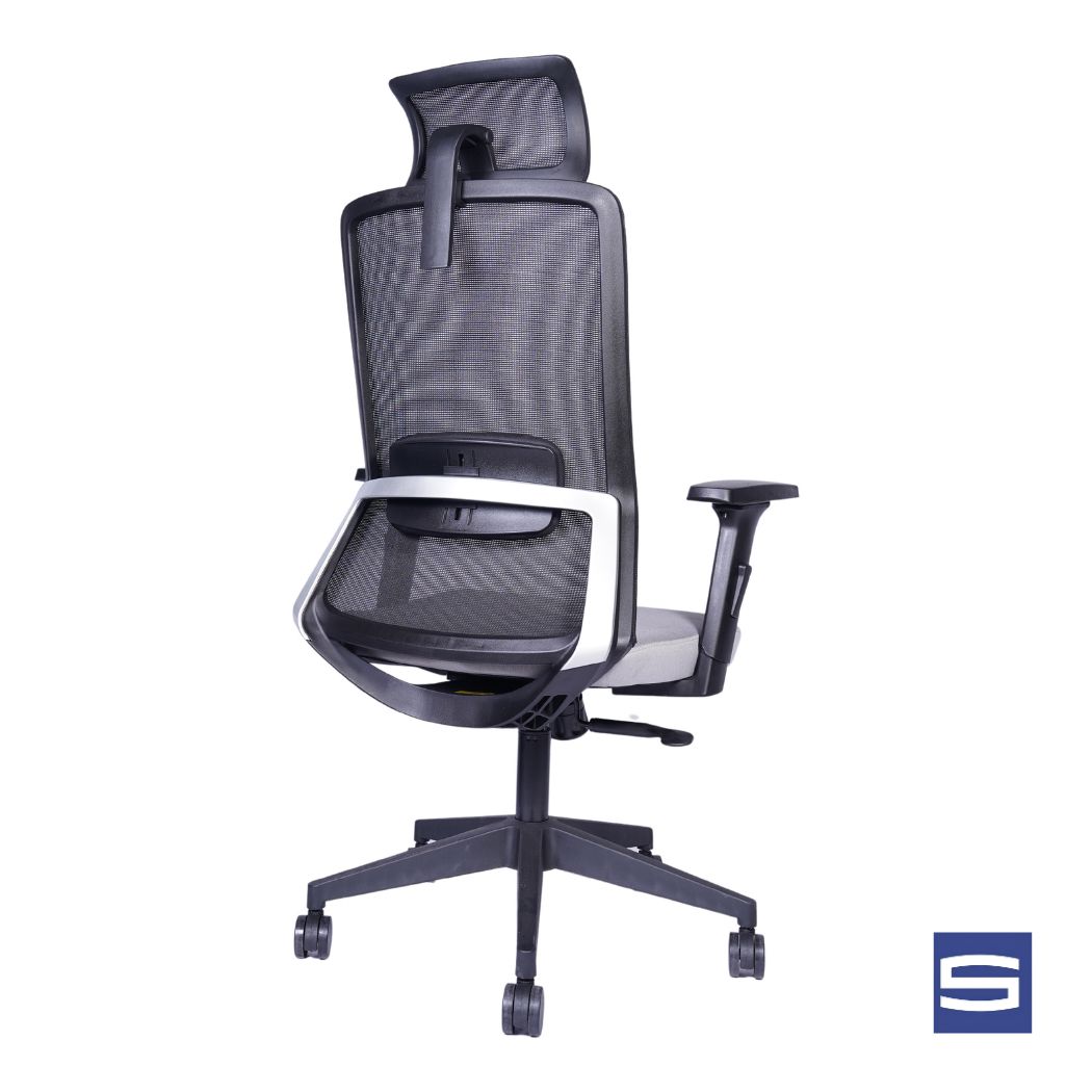 Allure High Back Chair - Black With Grey - Image 4