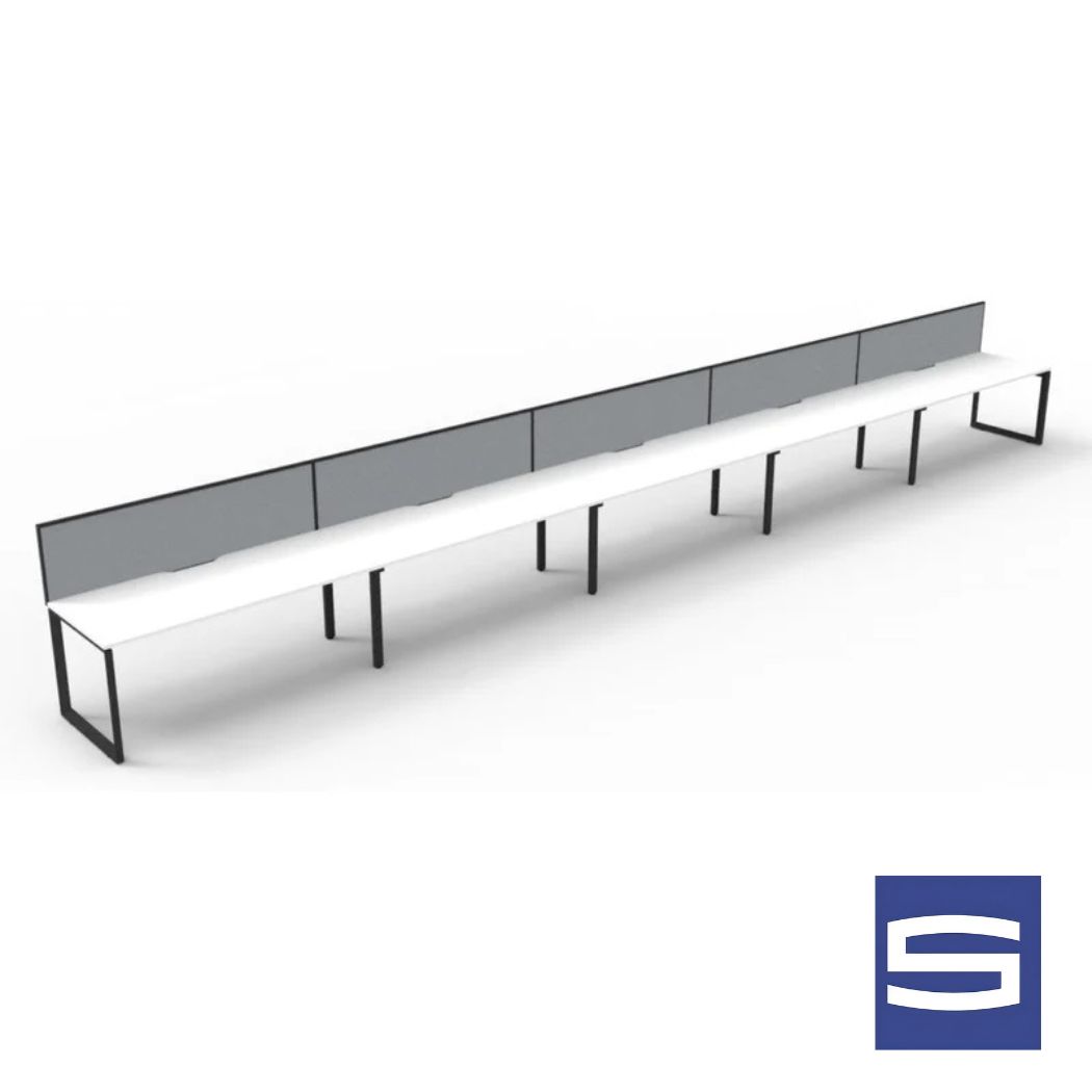 5 Person Single Sided Workstation - With Screen - Image 6