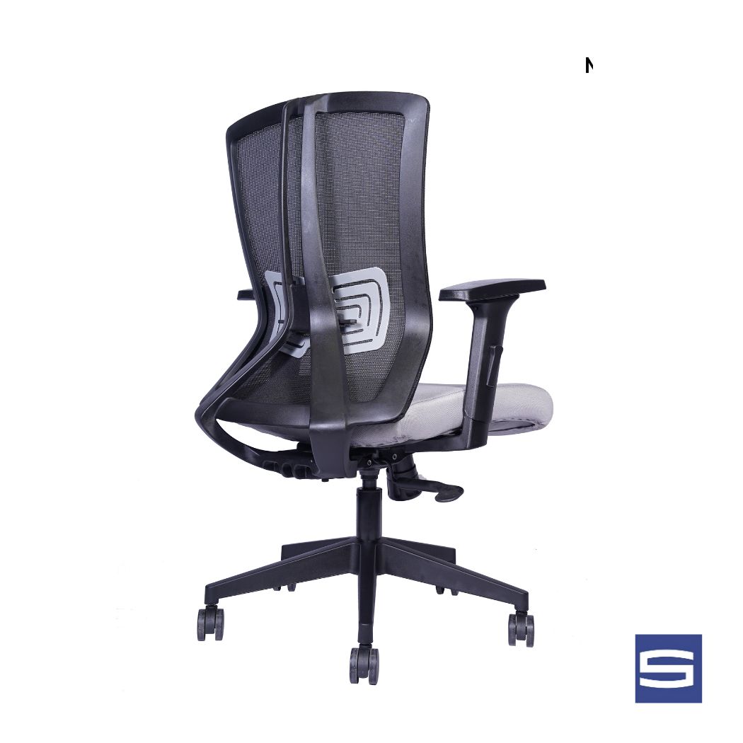 Serena Mid Back Chair - Black With Grey - Image 2