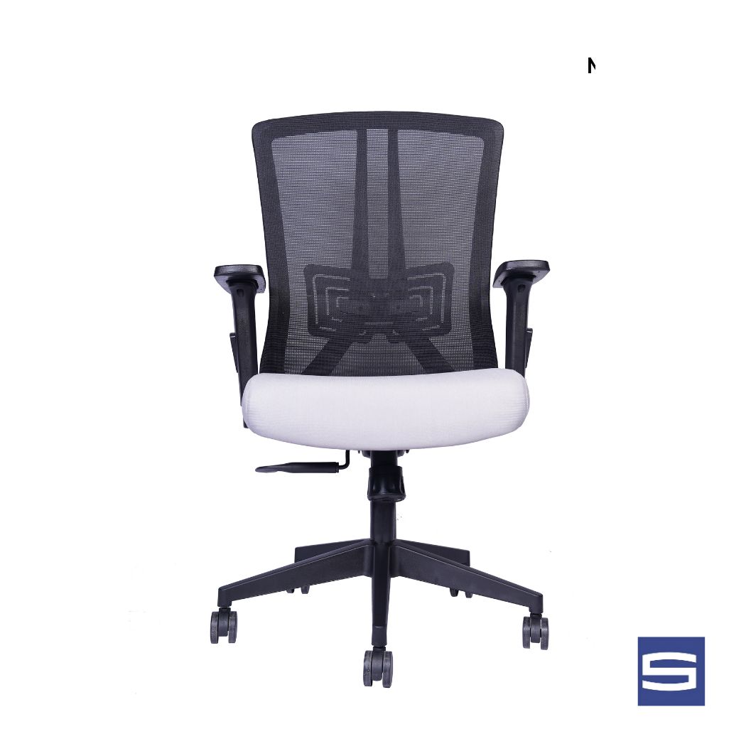 Serena Mid Back Chair - Black With Grey - Image 3