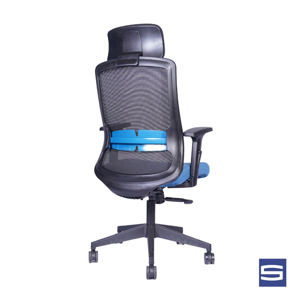 Solace High Back Chair – Black With Blue - Image 3