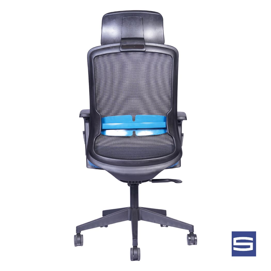 Solace High Back Chair – Black With Blue - Image 4