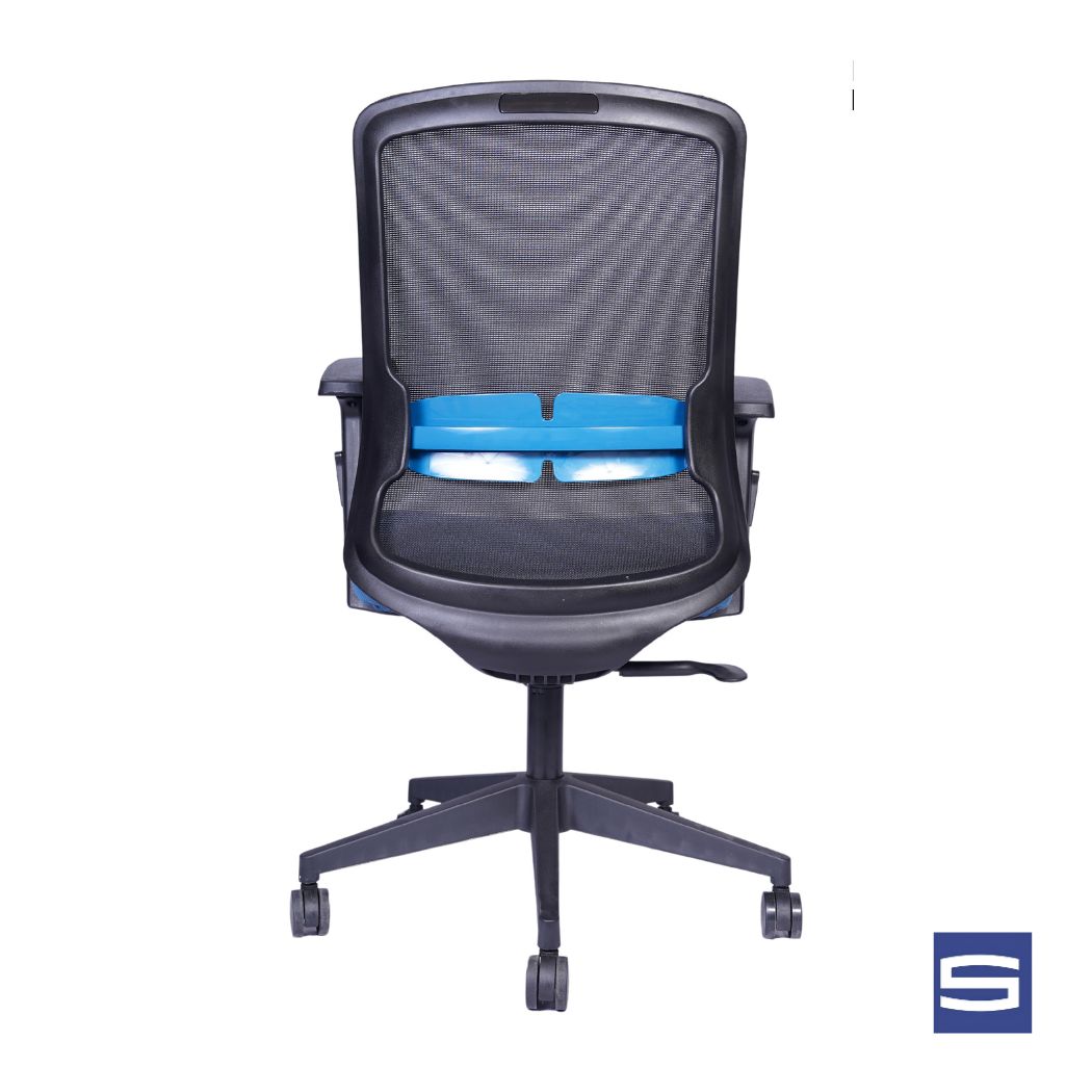 Solace Mid Back Chair – Black With Blue - Image 2