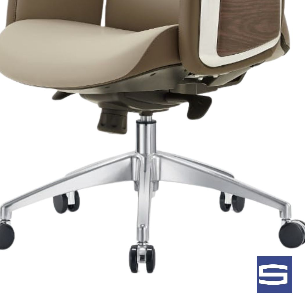 Posh High Back Executive Chair - Grey & Brown - Image 4