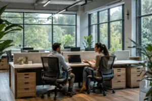 Modern collaborative office workstation design